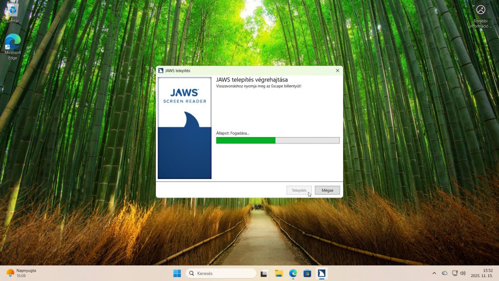 10. ábra: Várjuk meg a telepítési folyamat végét, majd engedélyezzük a számítógép újraindítását!